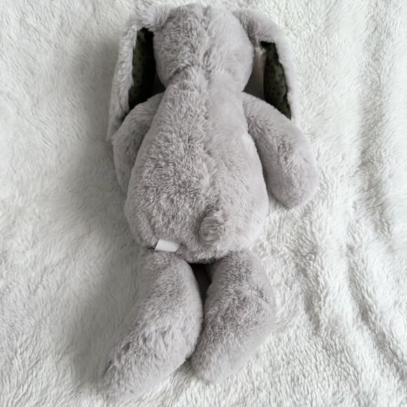 Manhattan Toy Gray Bunny 14” Plush Green Ears Polka Dot Spot Pattern Pals - Picture 4 of 6